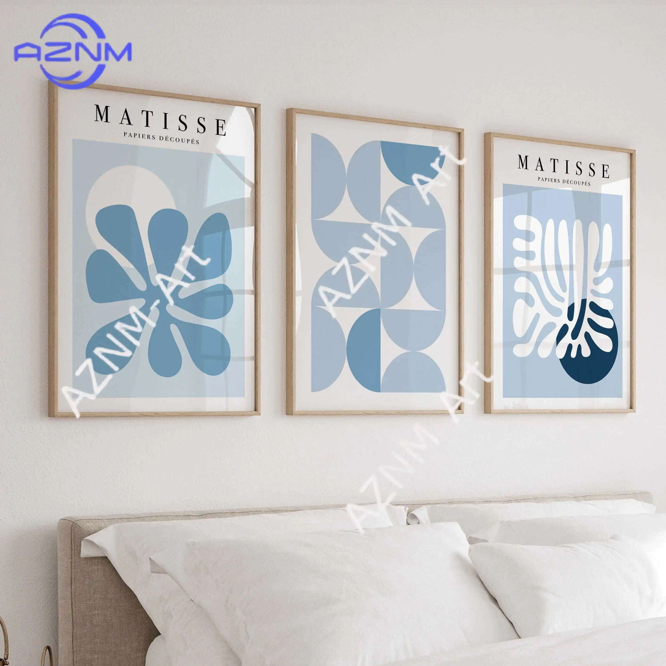 1/3Pcs Blue Wall Art Posters, Henri Matisse Prints, Trendy F