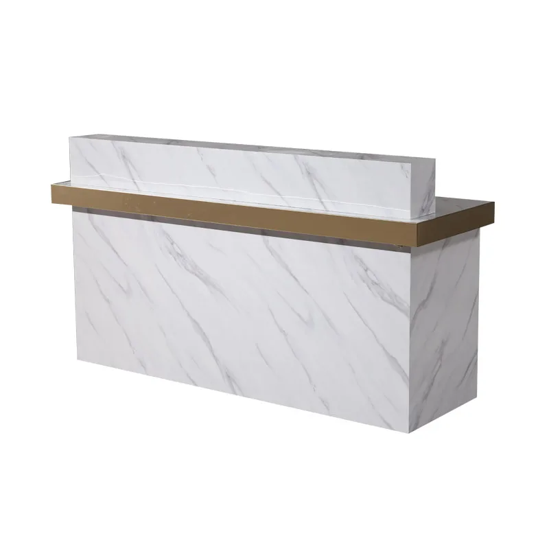 custom.High Quality Front Desk Table Wood Modern White Nail Small Reception Store Boutique Cashier Checkout Counter