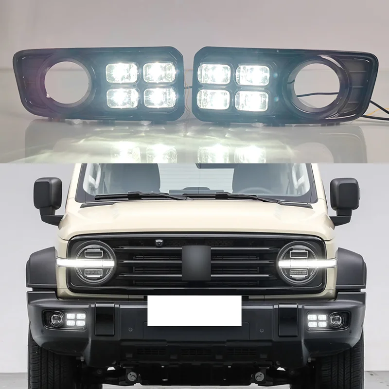 

Для Great Wall Tank 300 2021-2025 светодиодные противотуманные фары DRL передний бампер противотуманные фары в сборе дневные ходовые огни