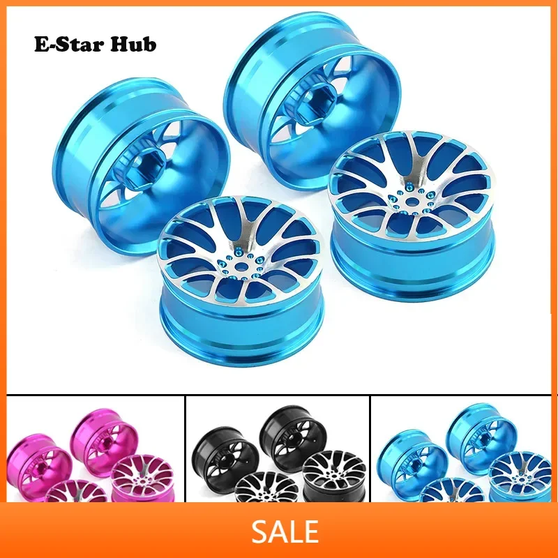 

4 pcs Aluminum Alloy Metal Whee Rim Fit HPI HSP RC model 1:10 On-Road Racing Car for HSP94123/94122/94103 D4/D3/CS 7Y
