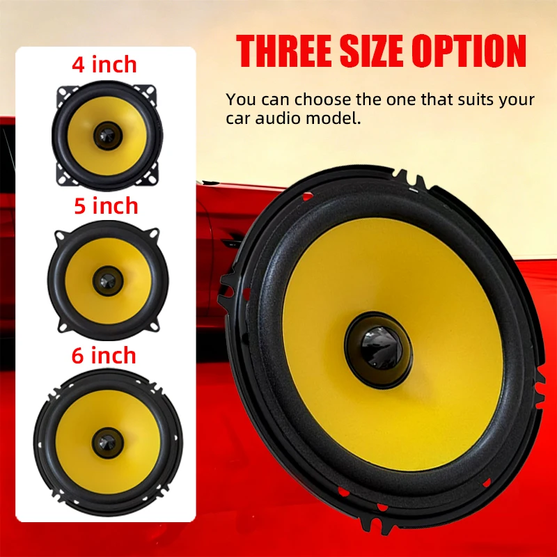 2PCS 4/5/6 Inch Car Coaxial Speakers HiFi Car Automotive Audio Music Stereo Subwoofer Full Range Frequency Car Speaker Woofer