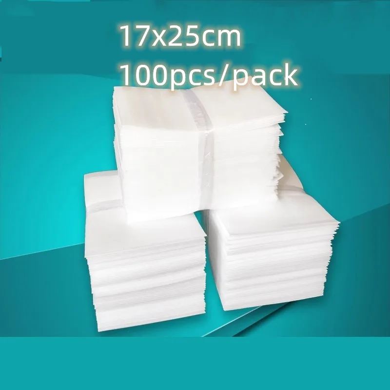 

100Pcs17x25cm Protective EPE Foam Insulation Sheet Cushioning Packaging Pouches Packing Material Bubble Bag Film Wrap