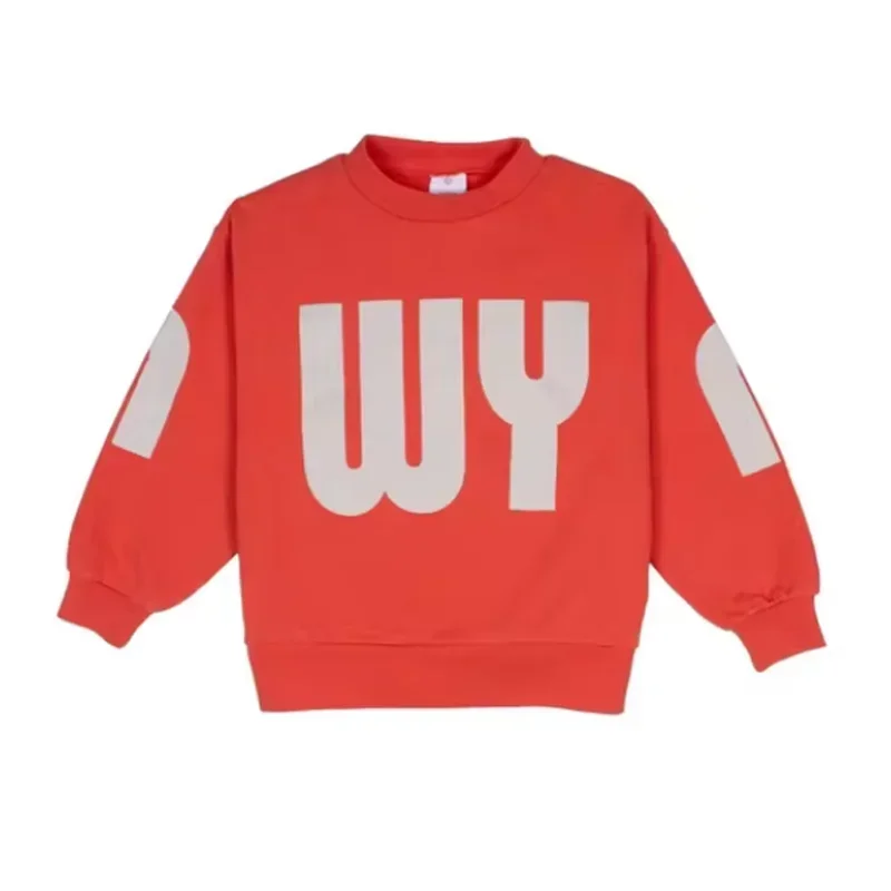 New Wyn 2024 Autumn Winter Kids Boys Girl Sweatshirts Letter Print Cotton Baby Pullover Sweater For Girls Cute Children Clothes