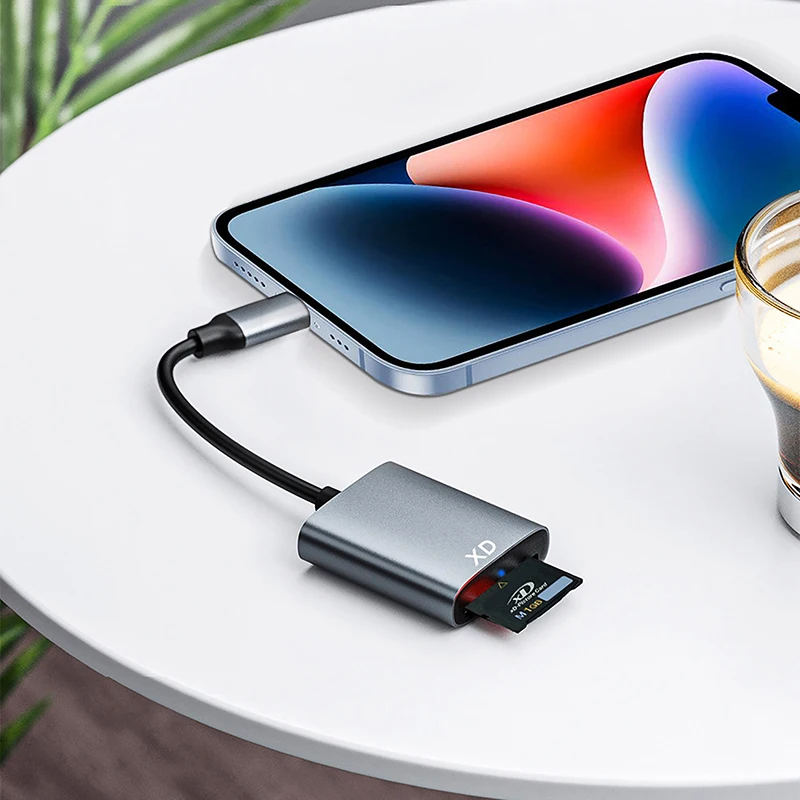 2in1 XD MS قارئ بطاقات الذاكرة USB + Type-C محول لأجهزة الكمبيوتر المحمول الكمبيوتر اللوحي الهاتف لباد USB-C محول للبرق