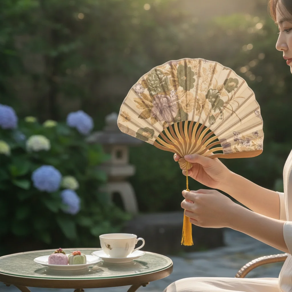 Performance Chinese Style Silk Folding Fan Classical Flower Handheld Fan Photo Prop Elegant Tassel Folding Fan Girl Gift