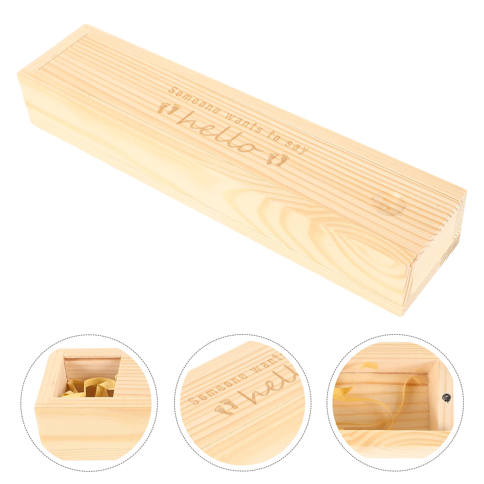 

Pregnancy Test Stick Wooden Box Female Keepsake Case Delicate Baby Announcement Container Elegant Sturdy Storage Newborn Drawer