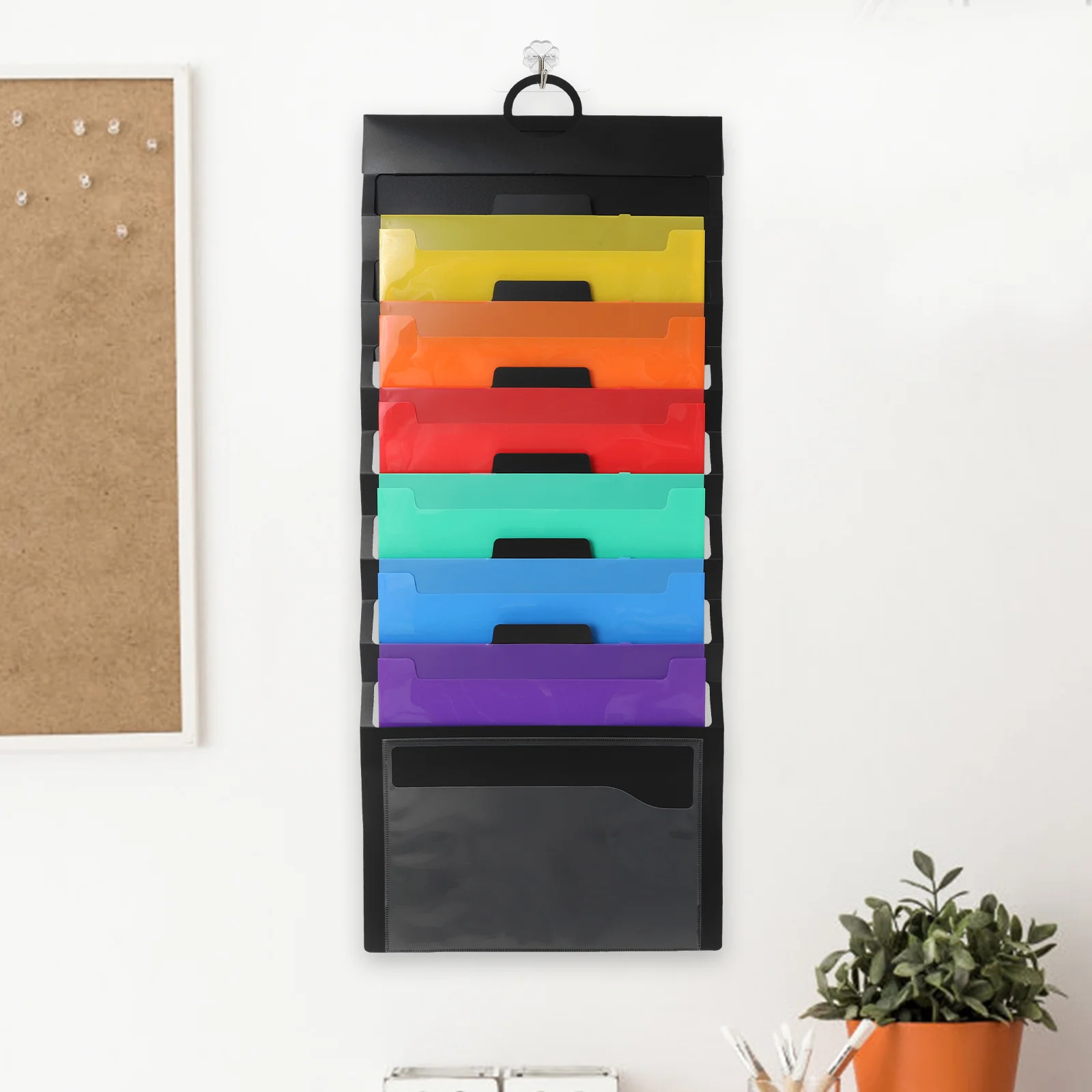 

Портативный подвесной органайзер для файлов, 6-слойный, в стиле аккордеон, настенный/надверный держатель для документов, для офиса и класса