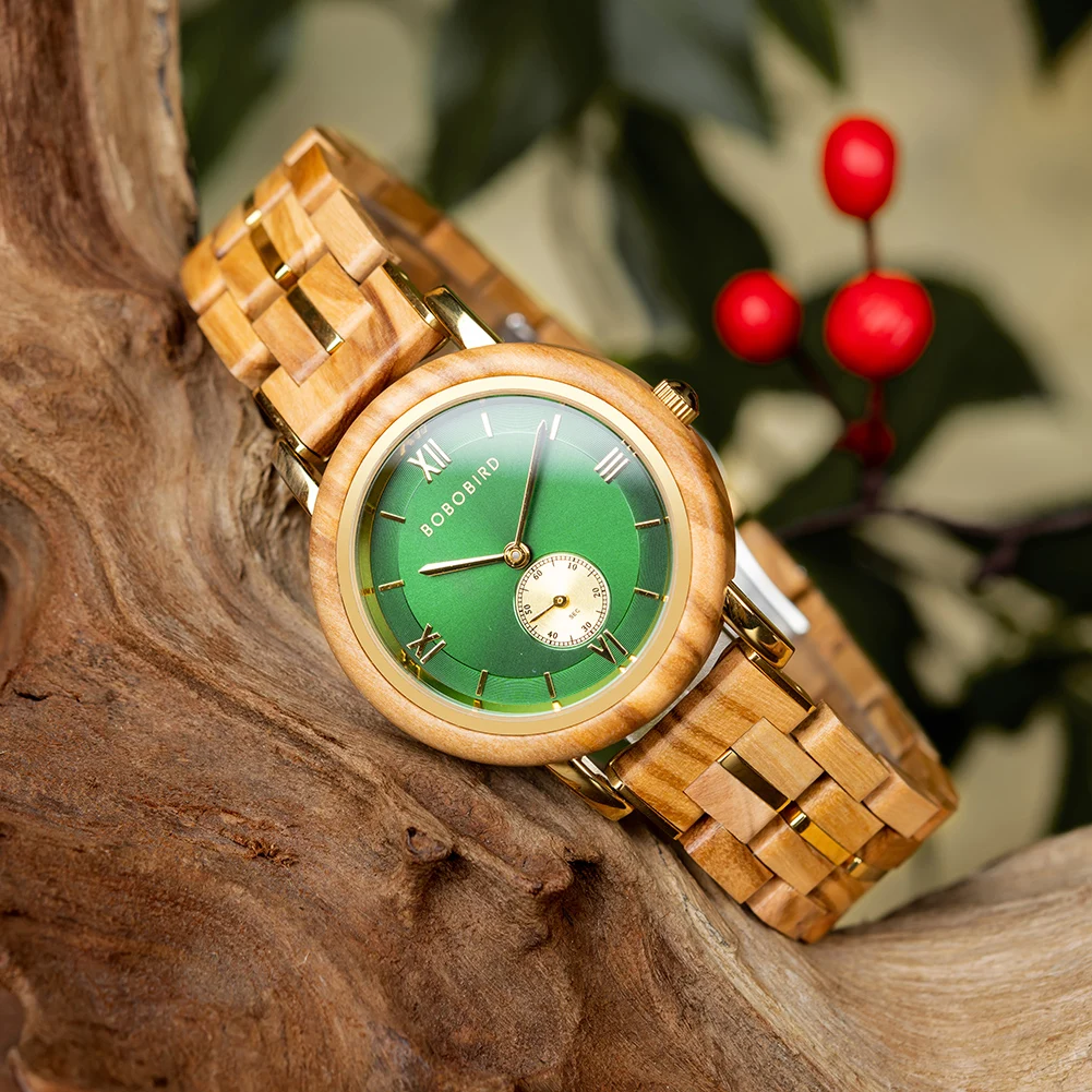 

BOBO BIRD Ladies Watches Casual Fashion Quartz Watch Japanese Movement Round Dial Wooden Women Wristwatches Dress Clock