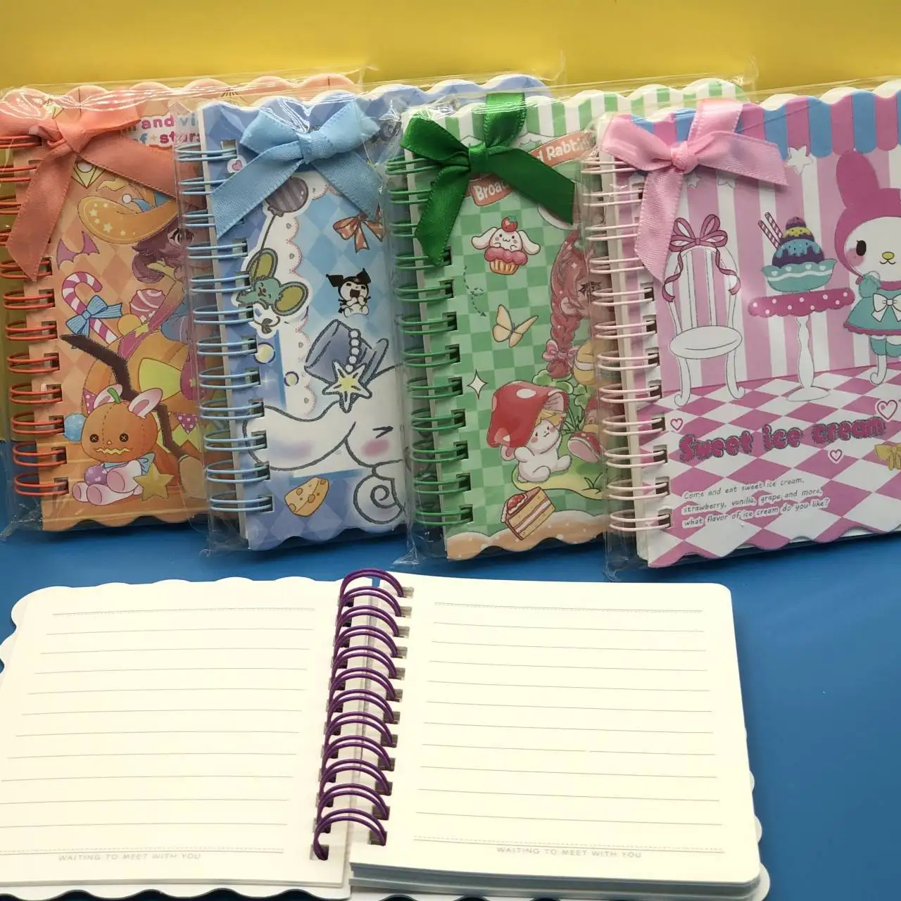 Sanrio Coil Book A7 High Face Value Kuromi Rollover Lace Student Diary Book Portable Pocket Book Notebook Wholesale