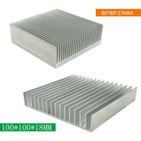 1x Electronic Radiator Cooler Fin Aluminum Heatsink Computer Water Cooling System CPU Chip LED 100*100*18mm 80*80*27mm Heat Sink