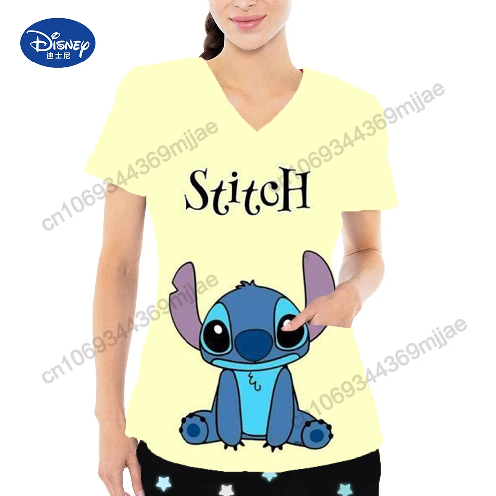 

Disney Pocket V-Neck Women Top Y2k Aesthetic Clothing Traf 2023 Woman Funny T Shirts T-shirts for Women Kawaii Clothes Yk2 Tops