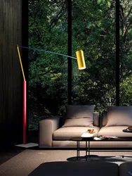 Colorful Art Long Arm Floor Lamp New Adjustable Height Rotatable Metal Station Lamp Living Room Bedroom Decor Lighting Appliance