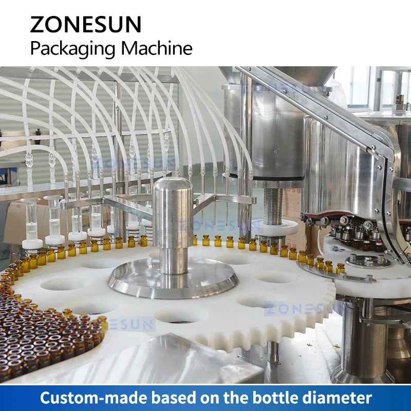ZONESUN آلة تعبئة وختم القارورة الأوتوماتيكية زجاجات أمبولة حلول الفم معدات التعبئة والتغليف ZS-AFC12P