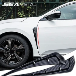 SEAMETAL 2pcs Car Side Fender Spoiler Wind Knife Side Gills Universal Air Vent Decorative Side Wing Stickers for Honda Civic
