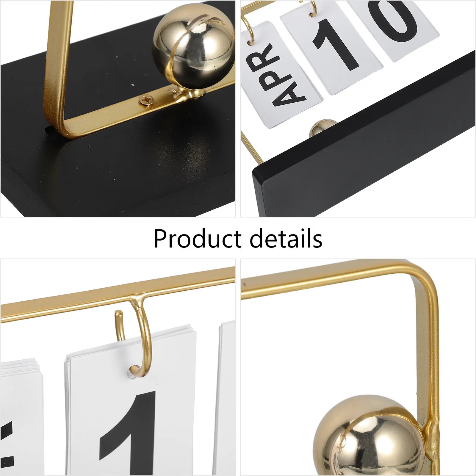 1Set Desk Perpetual Calendar Wooden Block Flip Display Minimalist Design Standing Planner Calendar for Office Home