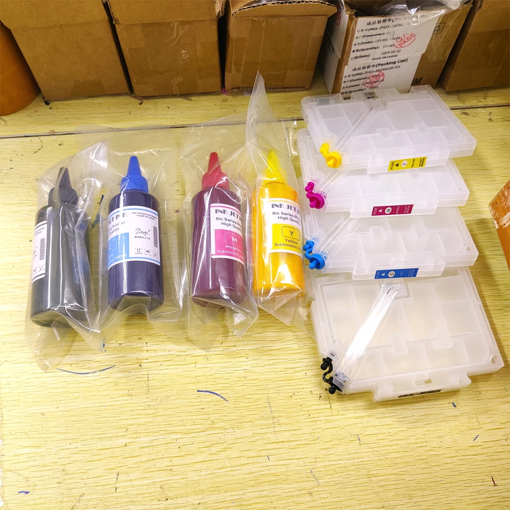 

1 комплект чернильных картриджей для SAWGRASS SG500 SG1000 без серийного номера, с чипом, для сублимационных чернил