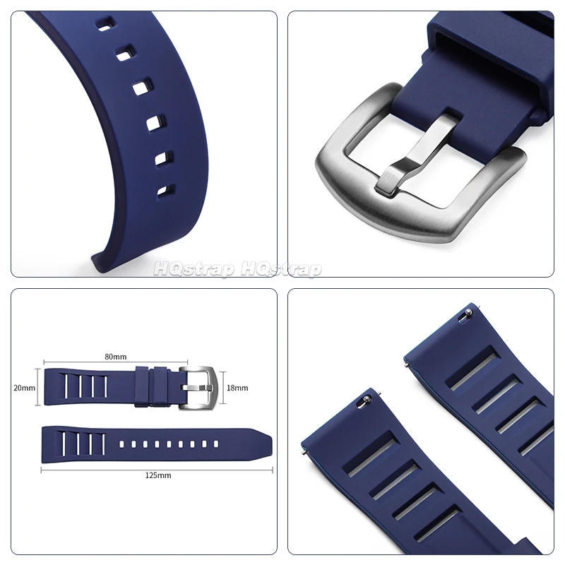 20mm 22mm Silicone Watch Band for Huawei Watch GT5/4/3 for Seiko Strap Soft Rubber Waterproof Bracelet Quick Release Wristband