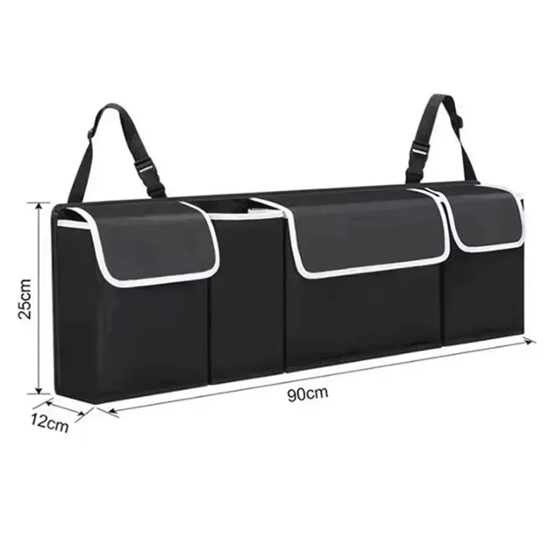 Car trunk organizer, rear seat storage bag, multifunctional high-capacity Oxford organizer for car seat backrests, car interior