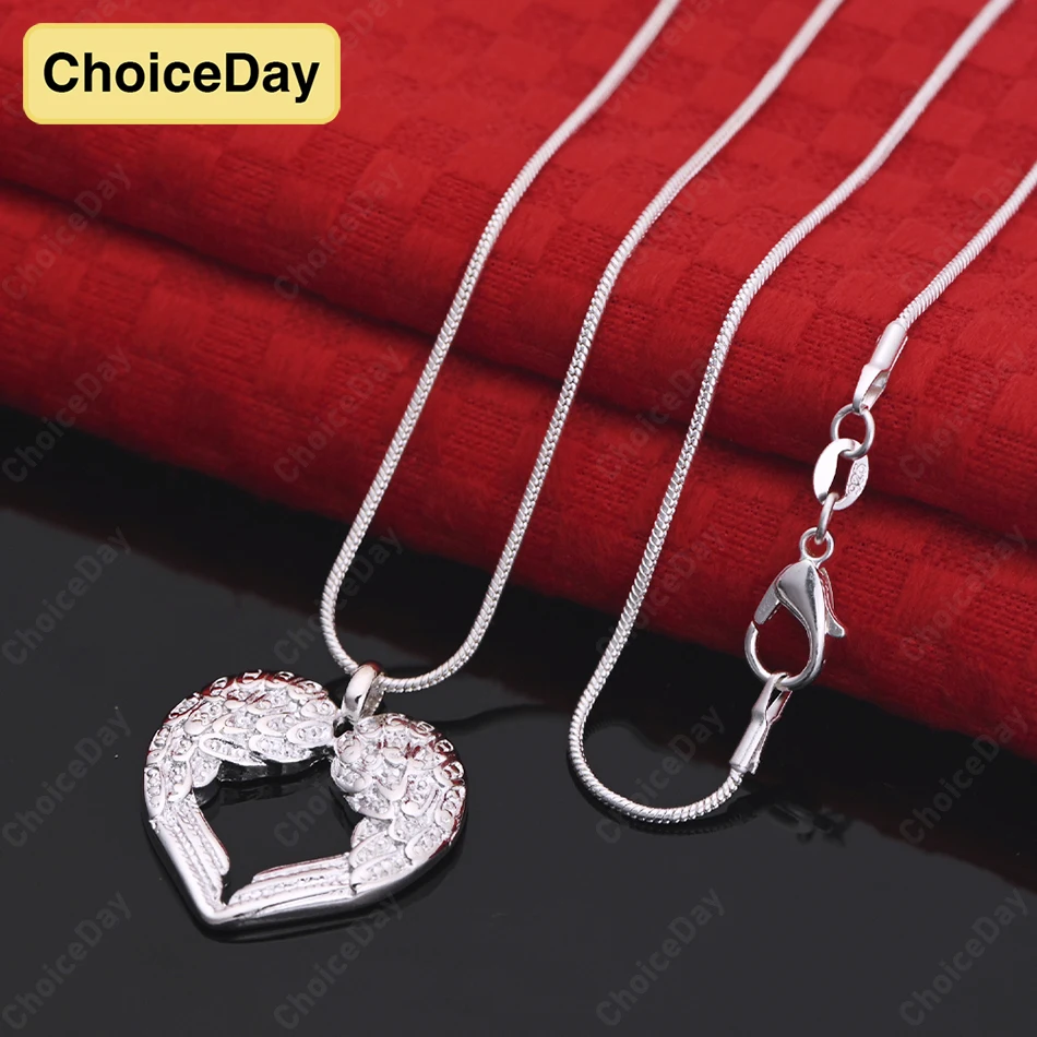 

ChoiceDay Fashion 925 Sterling Silver Exquisite Heart-Shaped Zircon Pendant Necklace Women's Gift Jewelry Party Accessories