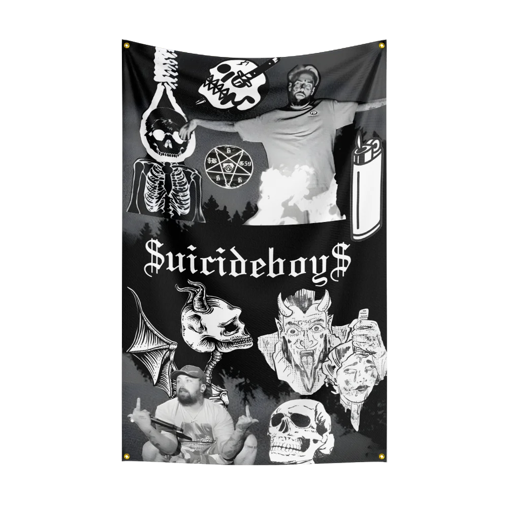 60x90cm Rap singer-Suicideboys-Flag Polyester Digital Printing Banner for Garage Wall Art Out Door Decoration