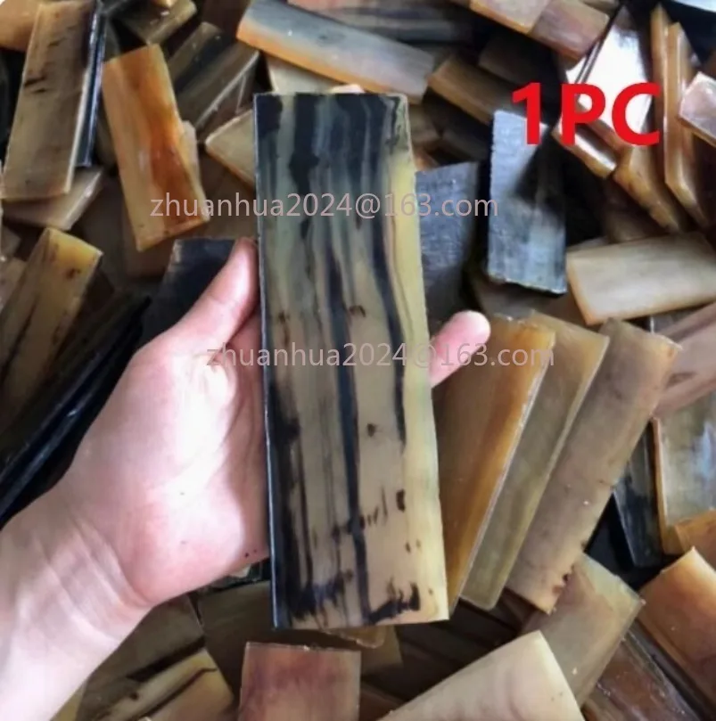 

1Pc Natural Flower Sheep Horn Sheet Knife Blanks Plate Scales Handle Material