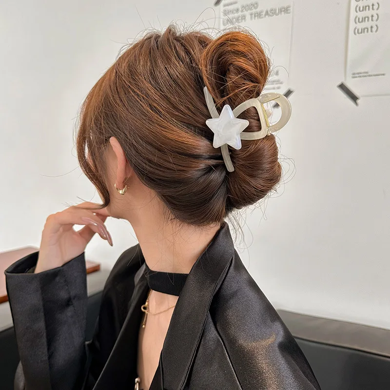 Korean Women Lovely Sweet Temperament Five-pointed Star Hair Claws Elegant sparkle Hair Clips Hairpins Girls Hair Accessories