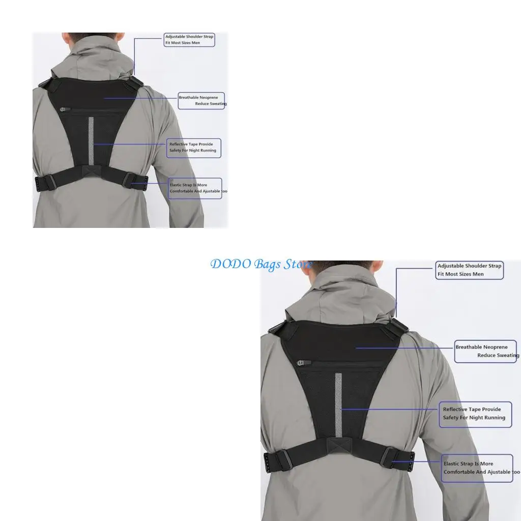

Men's Ergonomic Chest Bag For Active Lifestyle With Adjustable Strap And Multiple Pockets Lightweight Waterproof Fabric