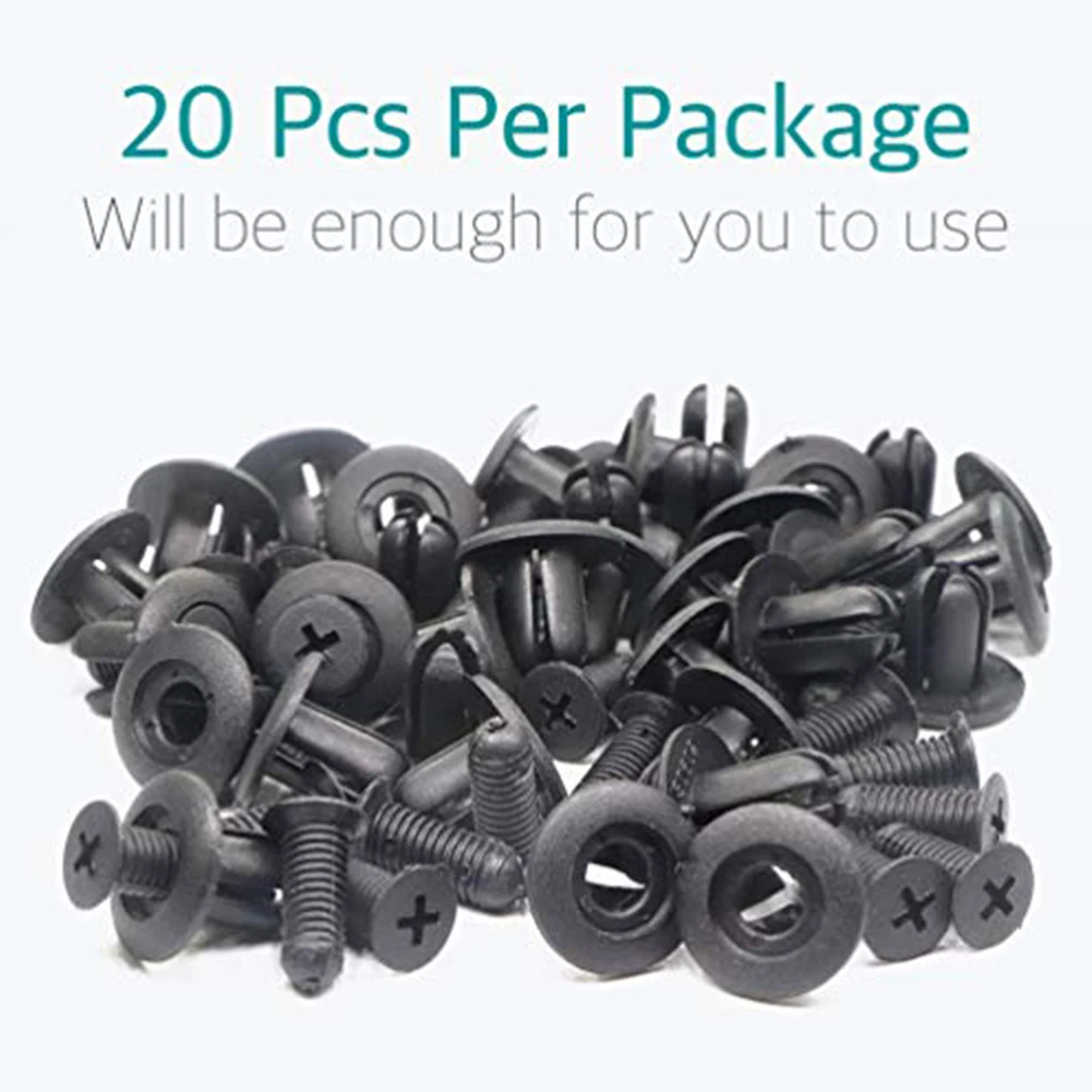 Expansion Bolt Car Clips Set of 20 Nylon Fasteners for Mazda and For Hyundai Compatible with 8mm Hole Automotive Repairs