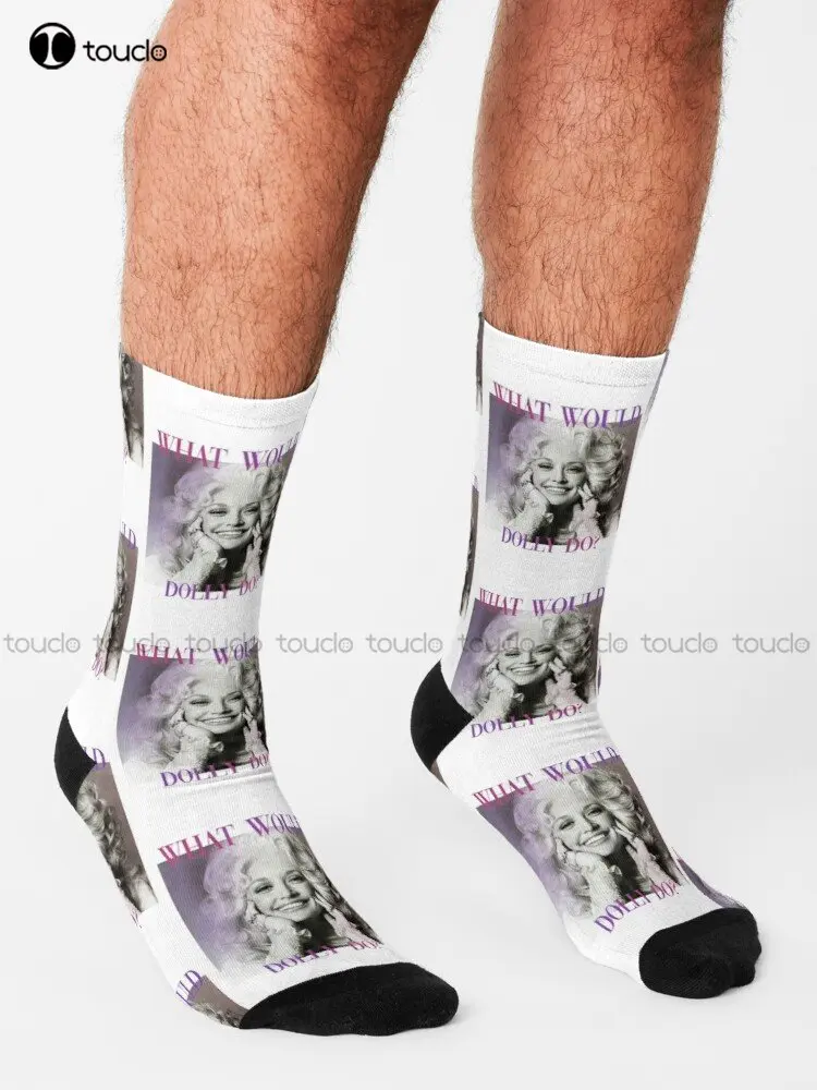 What Would Dolly Do Dolly Parton Socks Men Socks High Quality Cute Elegant Lovely Kawaii Cartoon Sweet Cotton Sock Custom Gift