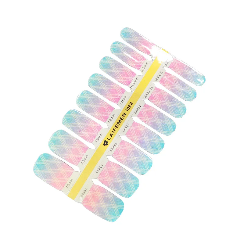 MEBIS Amazon factory direct sales star grid nail sticker gradual change nail sticker nail polish film jewelry