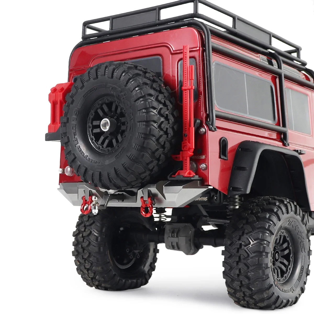 CNC Aluminum TRX4 Rear Bumper with Tow Hook Trailer Hitch for 1/10 RC Crawler Car TRX-4 Defender Chassis Upgrade Parts