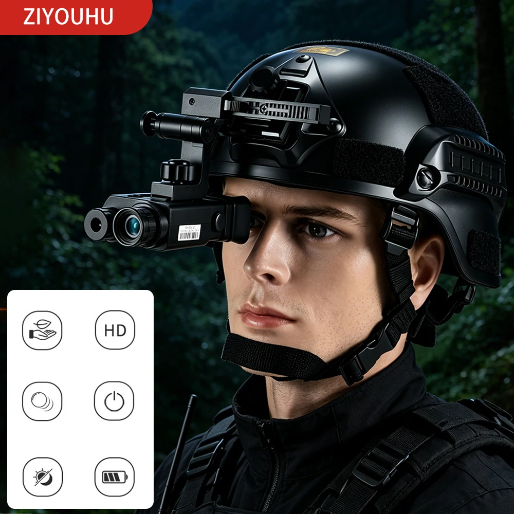 ZYH2091 Helmet-Mounted Digital Night Vision Monocular Full Darkness Single Tube Head-Mounted NVG for Outdoor Camping