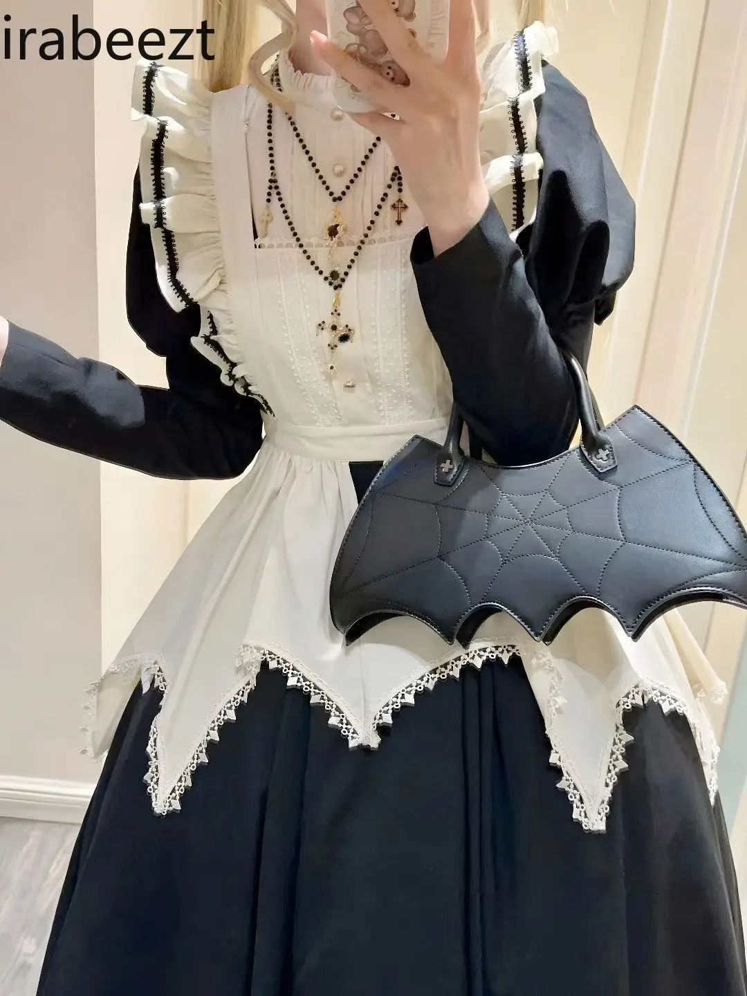 Fasshion Design Dress Fall/Winter Dark Nun Style Apron Plus Size Authentic Puffy Sleeves Princess Lolita Dress