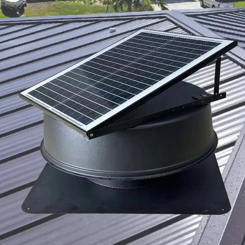 

35W Naturally Powered Solar High Efficiency Aluminum Alloy Attic Roof Fan DC Rooftop Exhaust Ventilation OEM ODM