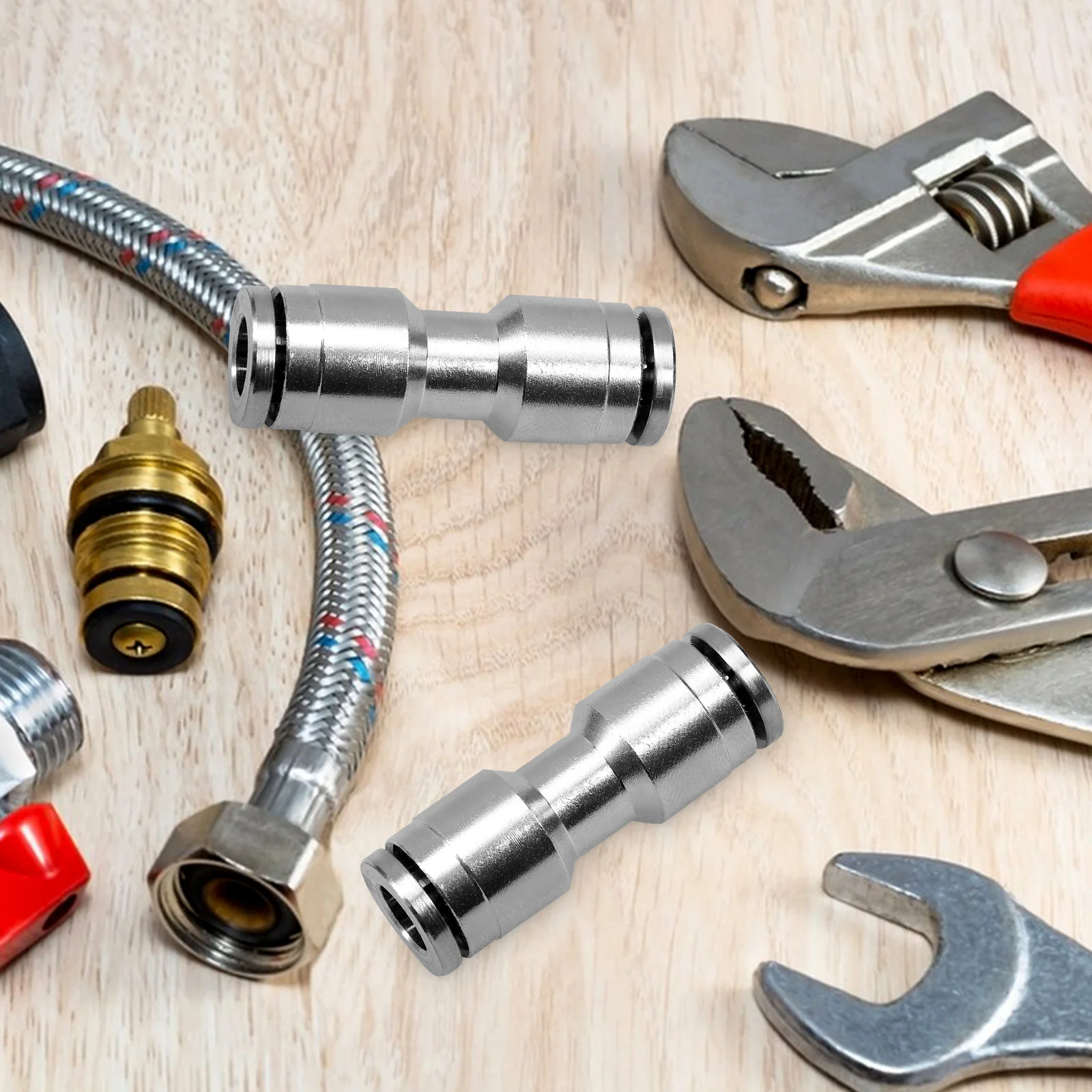 

Push to Connect Stainless Steel Air Hose Connectors Pneumatic Quick Connection Fittings Air Tube Connectors