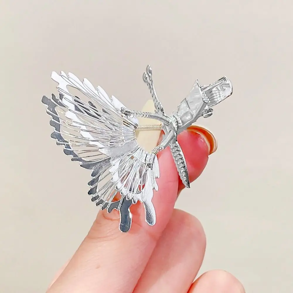 Image of Gold Silber bewegliche Schmetterling Haarnadel aushöhlen Schmetterling Flügel Haar Dekor Schmetterling Haars pange Bühne Leistung Kopfschmuck