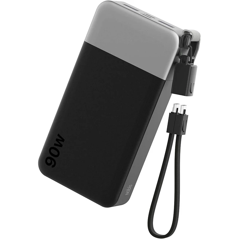 NOBIS 90W 20000mAh Power Bank z podwójnym portem USB-C PD 3.0, zewnętrzna bateria z funkcją szybkiego ładowania, 4 porty do jednoczesnego ładowania, tryb niskiego poboru prądu, kompatybilny z