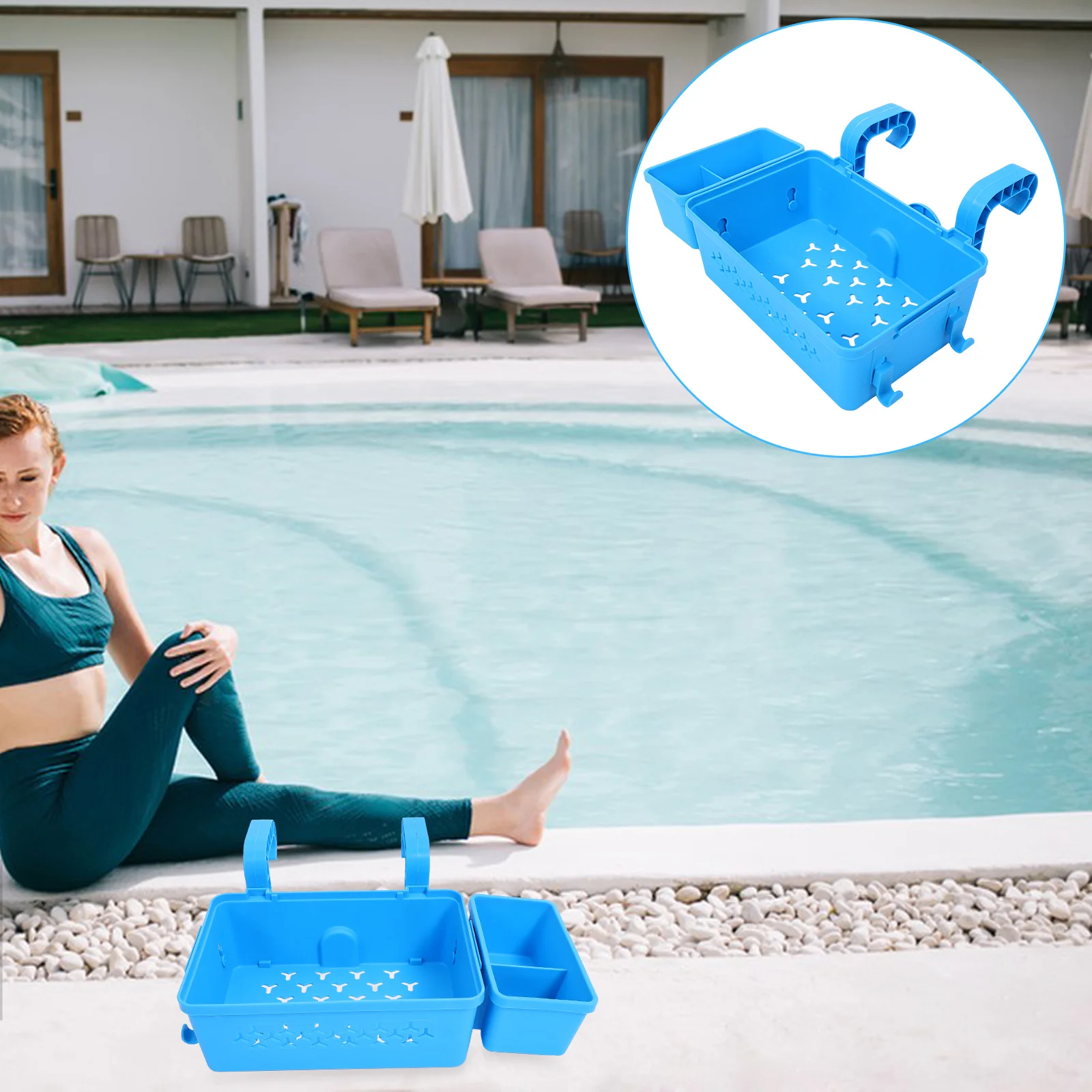 

Pool Hook Storage Basket Baskets Hanging Plastic above Ground Container Box Bin Pp Organizer Towel