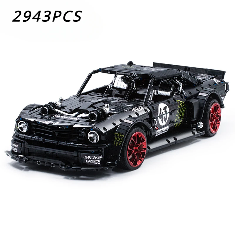 2943PCS Technical 1:8 Mustang Hoonicorn V2 Car Building Blocks Ken Block Vehicle MOC-22970 Assemble Bricks Toys Gift For Boy Kid