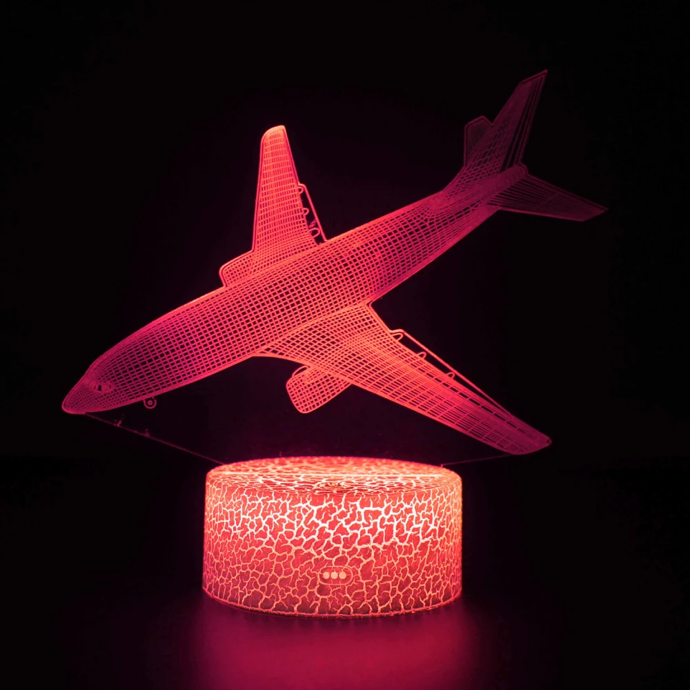 Nighdn Aircraft Light 3D Optical Illusion Lamp 7 Colors Changing Desk Bedroom Decor Birthday Christmas Gift for Kids Boys Girls