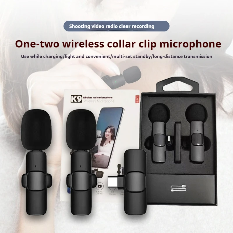 

Professional Wireless Lavalier Microphone Gaming Outdoor Live Streaming Smart Noise Cancelling Wireless Mini Microphone