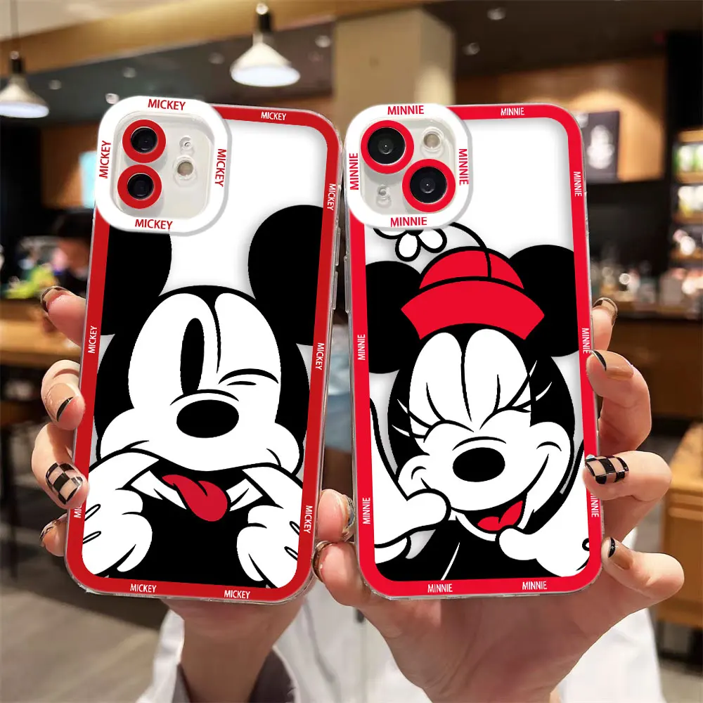 

Mickey Daisy Donald Duck Cover Angel Eyes Clear Phone Case For iPhone Apple 15 14 12 13 11 Pro 8 7 Plus X XR XS Case Funda Shell