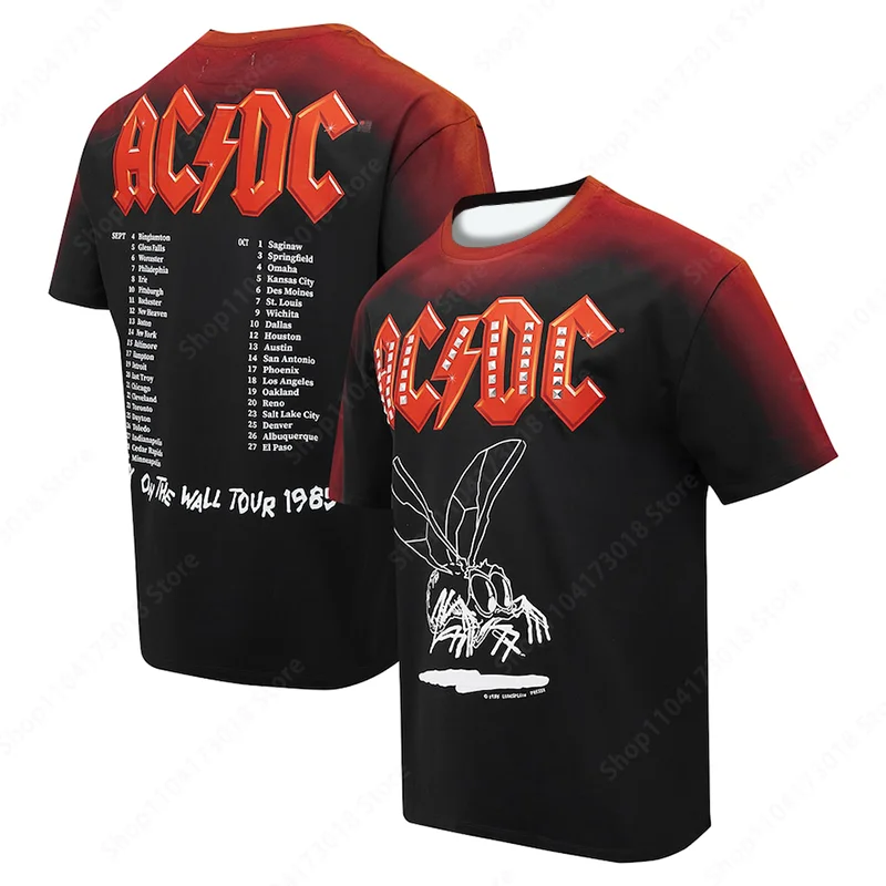 Men Women Round Neck Short Sleeved T-shirts AC/DC 3D Printed Shirts Pop Rock Street Casual Tops New Summer Fashion