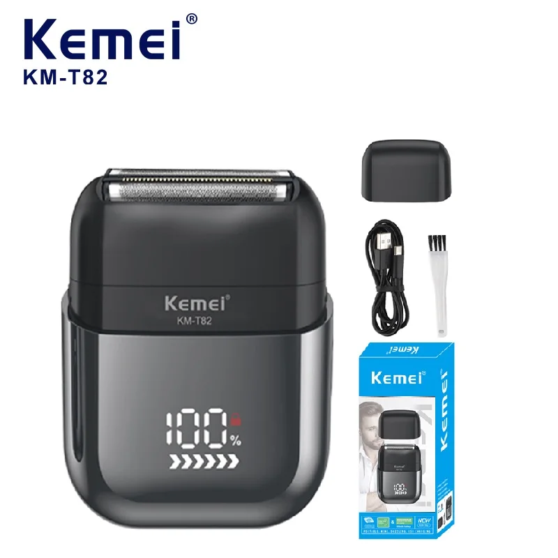

Kemei Waterproof Foil Shaver Electric Razor for Men's Face Compact Travel Shavers Close Shave Trimmer USB-C Rechargeable Gifts