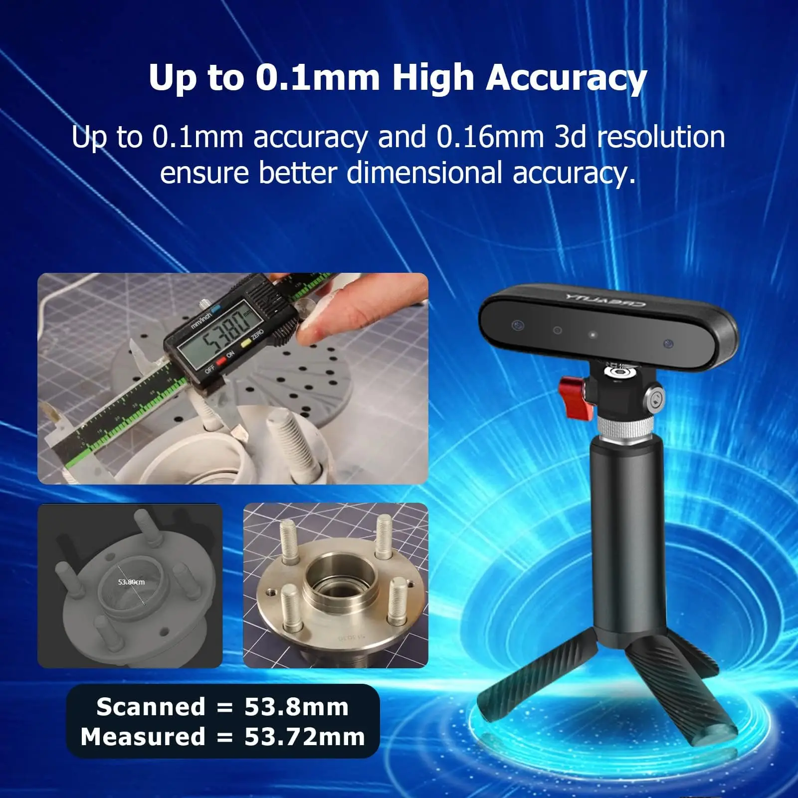 Creality CR Scan Ferret 3D Scanner 0.1mm Precision Built-in ASIC Chipset 30fps Quick Scan Full Color Scanning for Android/Win10