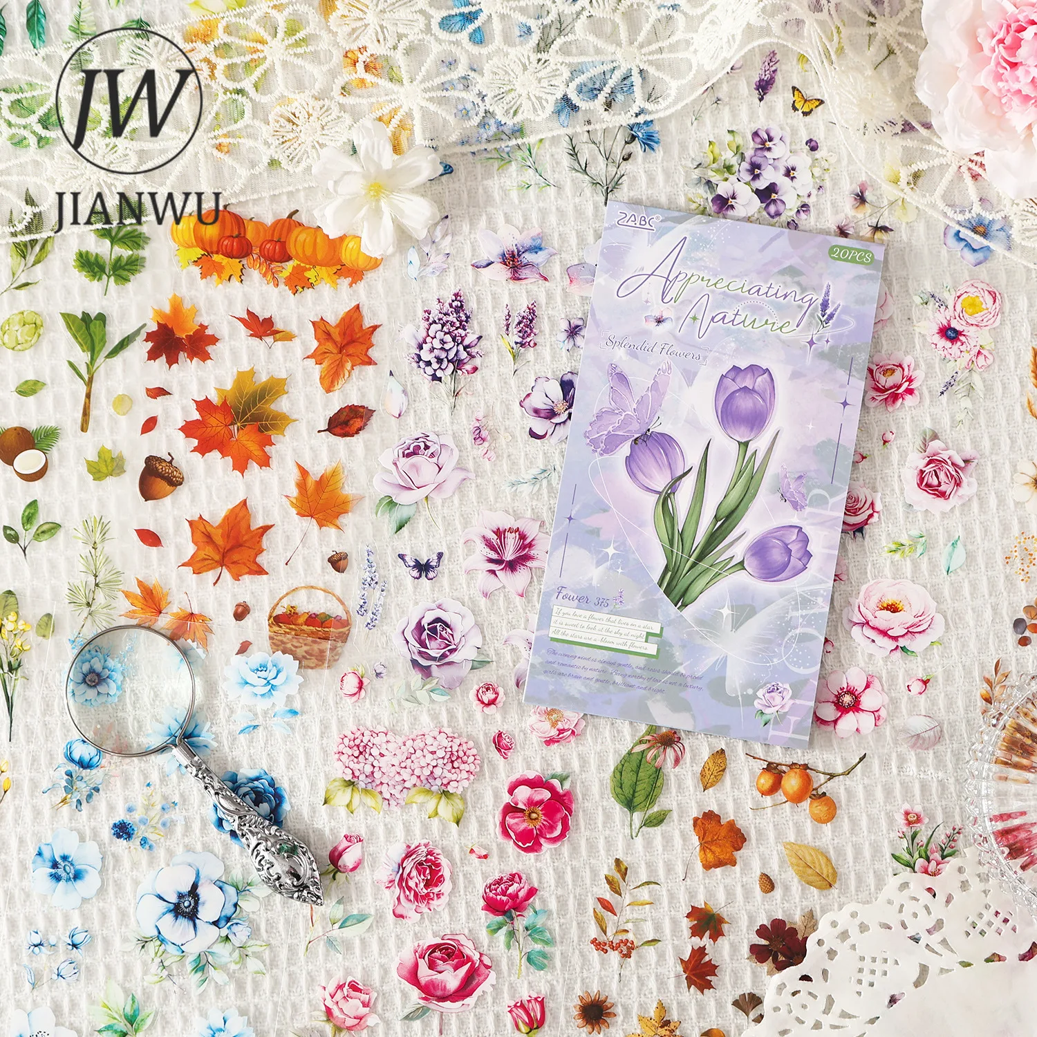

JIANWU Appreciating Nature Series, винтажные растения, цветы, пейзаж, материал, коллаж, наклейка для домашних животных, книга, креативный журнал, канцелярские принадлежности