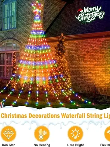 LED Outdoor Christmas Tree Decorations Lights USB 2/3M Waterproof Fairy String Lights 8 Modes Indoor Yard Wedding Party Lighting