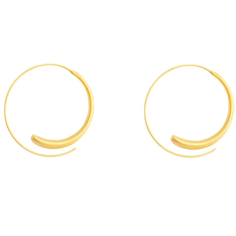LIVVY New Fashion Korean Circular Smooth Earrings For Women Simple Trendy  Exaggeration Charm Jewelry Party Gifts image 5