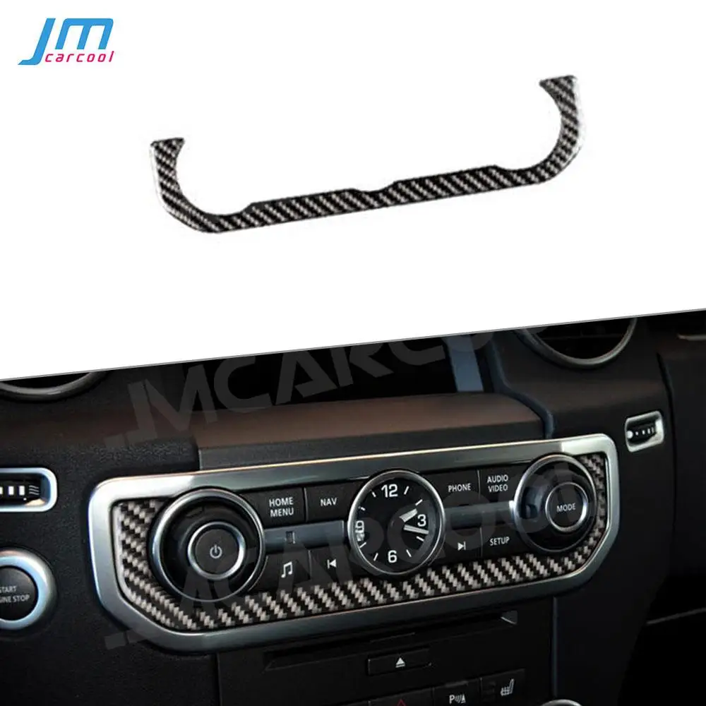 

Car Central Control Time Clock Panel Carbon Fiber Trim Cover Frame Strip Decal Sticker For Land Rover Discovery 4 LR4 2010-2016