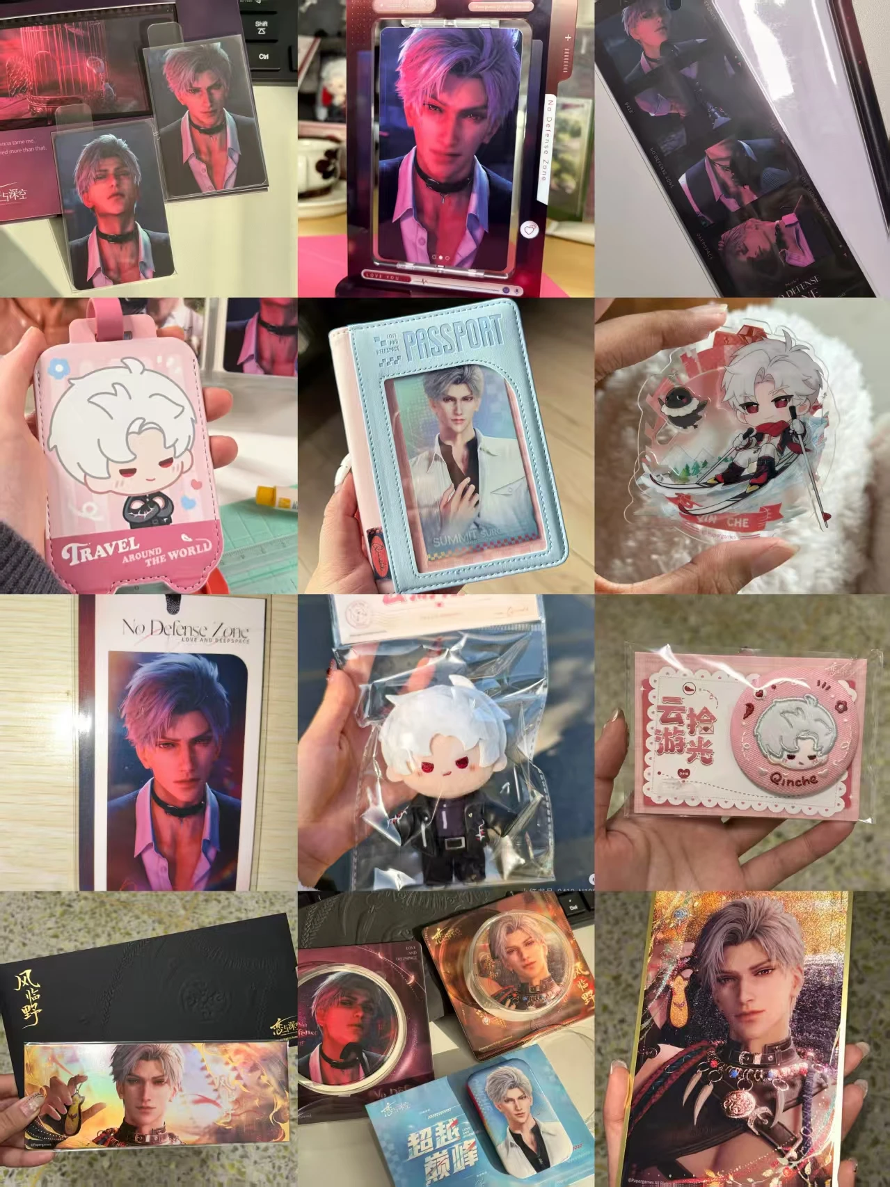 Officieel op voorraad Love and Deepspace Wander in Wonder Sylus Roterende standaard Paspoorthouder Badge Bagagelabel Kaarthanger